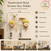 Metal Key Hanger Yellow Scooter Wall Hanging Decor
