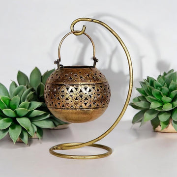 Metal Round T-Lite Holder with Stand