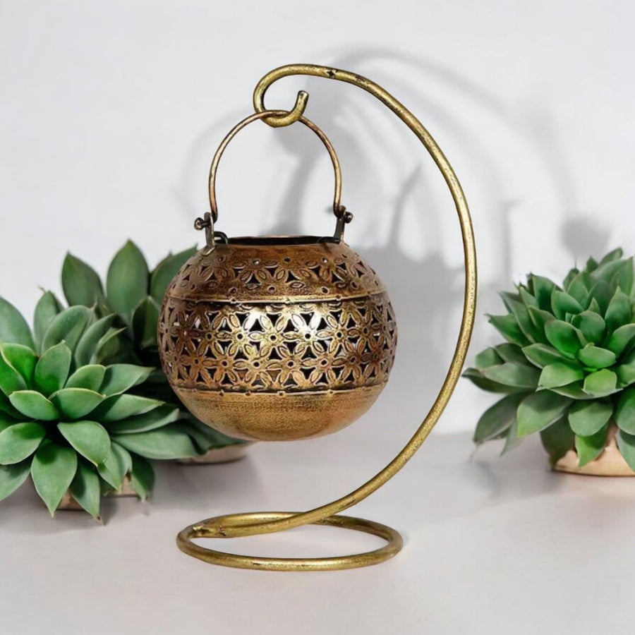 Metal Round T-Lite Holder with Stand