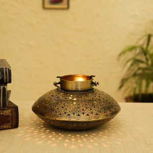 Multicolor Metal Candle Holder Handi With Handle