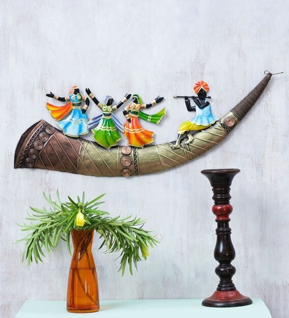 Multicolor Iron Trumpet Dancing Lady