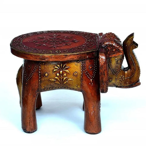 Wooden Elephant Stool With Brown Color media 6