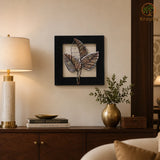 Ornate Iron and MDF Wood Framed Leaf Wall Art In Gold thumbnail