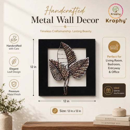 Ornate Iron and MDF Wood Framed Leaf Wall Art In Gold media 5
