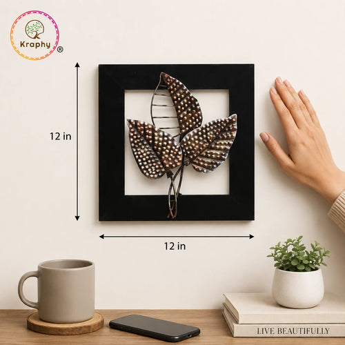 Ornate Iron and MDF Wood Framed Leaf Wall Art In Gold media 6