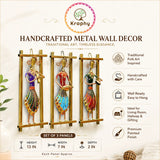 (Pack Of 3) Kraphy Metal Wall Art Wrought Iron Rajasthani Musician thumbnail