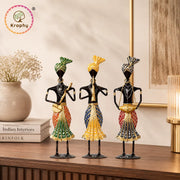 (Pack Of 3) Kraphy Wrought Iron Decorative Musician Showpiece