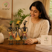 (Pack Of 3) Kraphy Wrought Iron Decorative Musician Showpiece