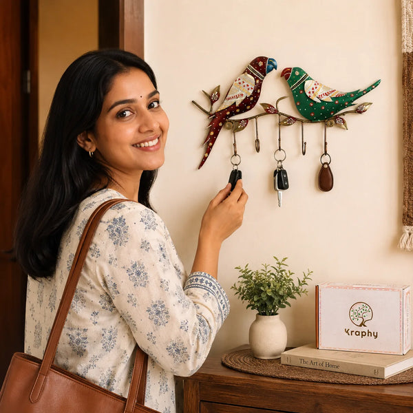 Parrot Multicolour Iron Key Holder detail image 2
