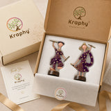Rajasthani Musician Couple Metal Showpiece – 6 Inch thumbnail