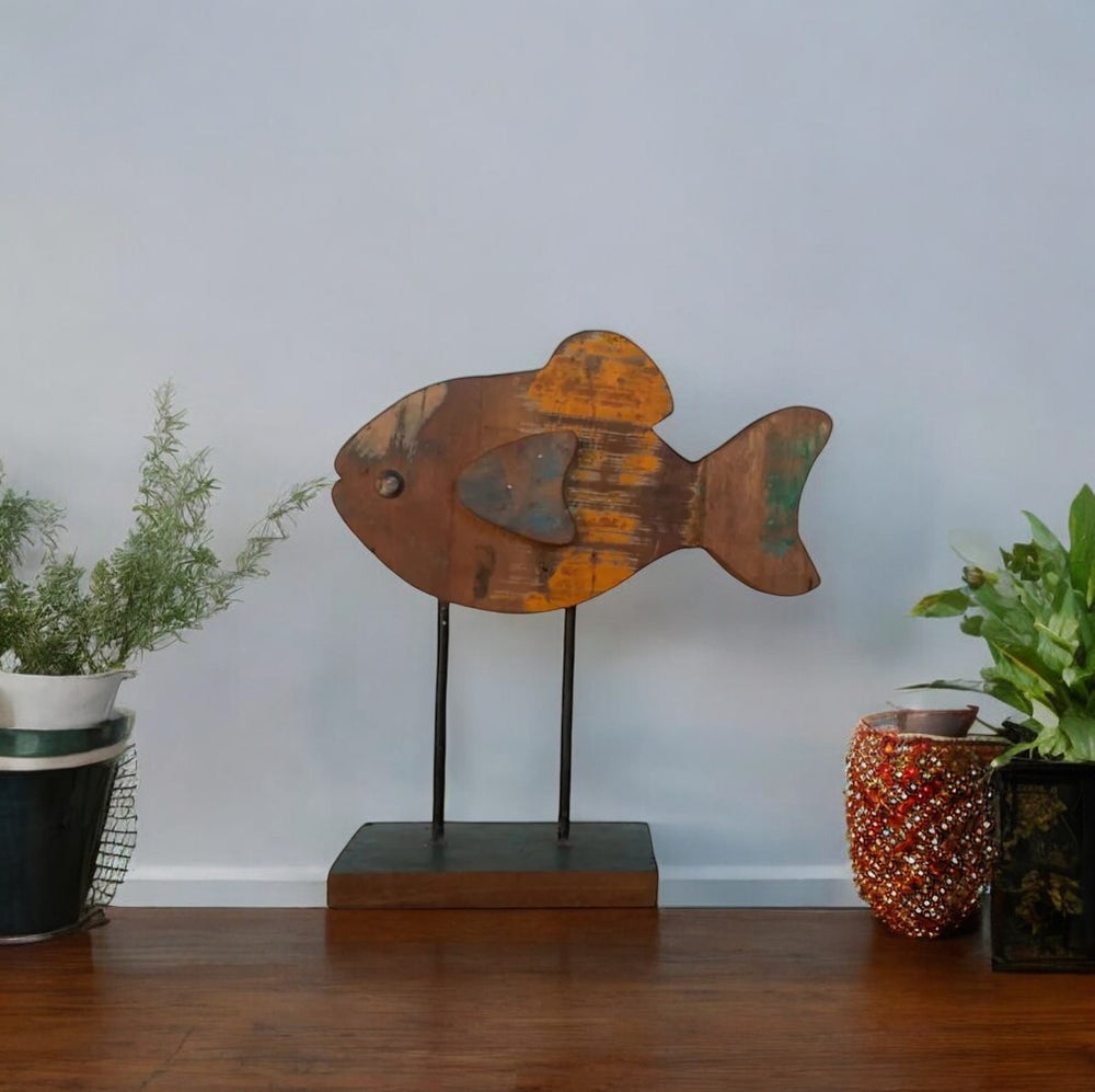 Recycled Wooden Standing Fish