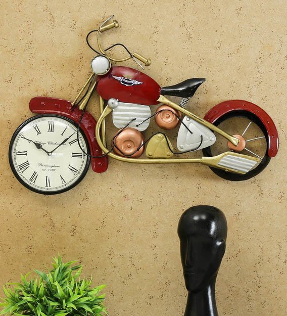 Red Wrought Iron Wall Art With Wall Hand painted