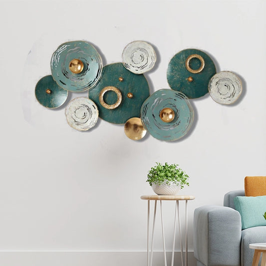 Shades of Green Seashells Metallic Wall Art Panel