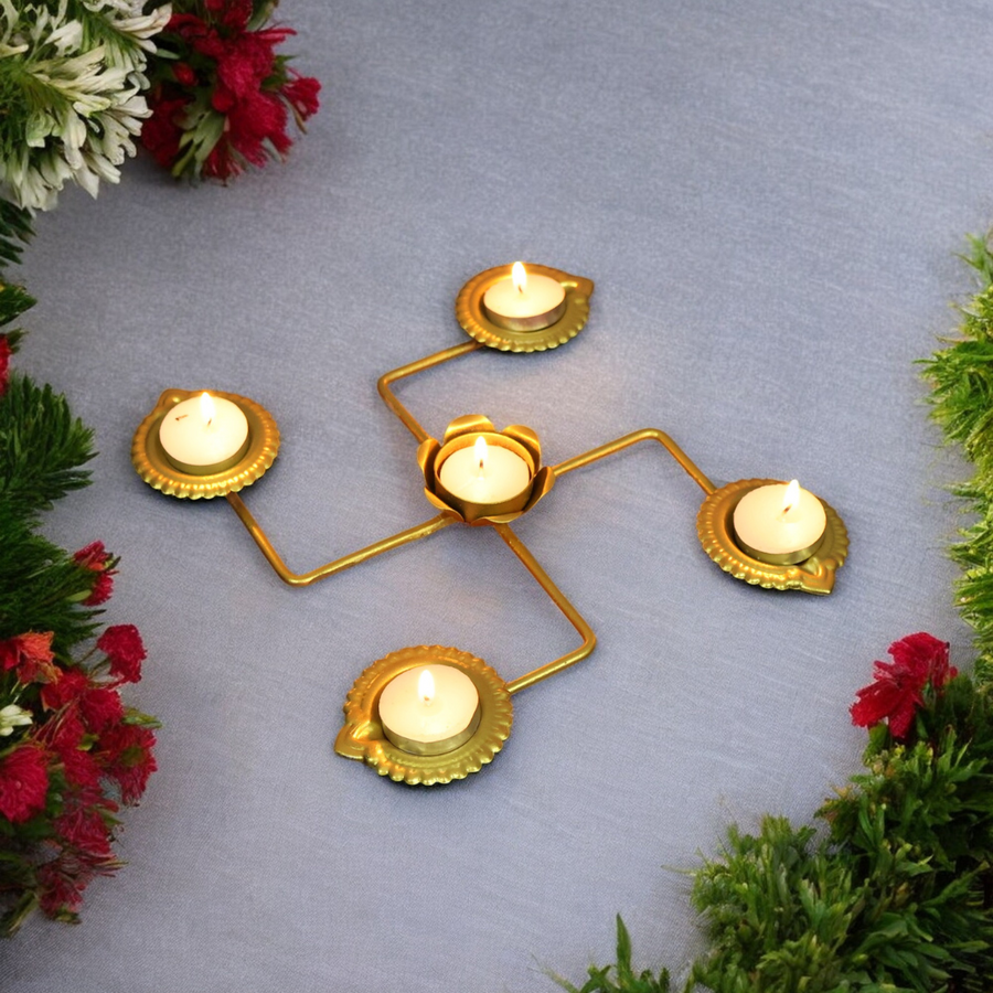 Combo Swastik T light holder and Wall Art Decorative