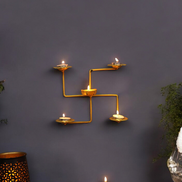 Swastik T light holder Decorative Wall Art