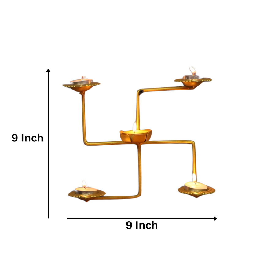 Combo Swastik T light holder and Wall Art Decorative