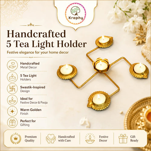 Swastik T light holder Decorative media 6