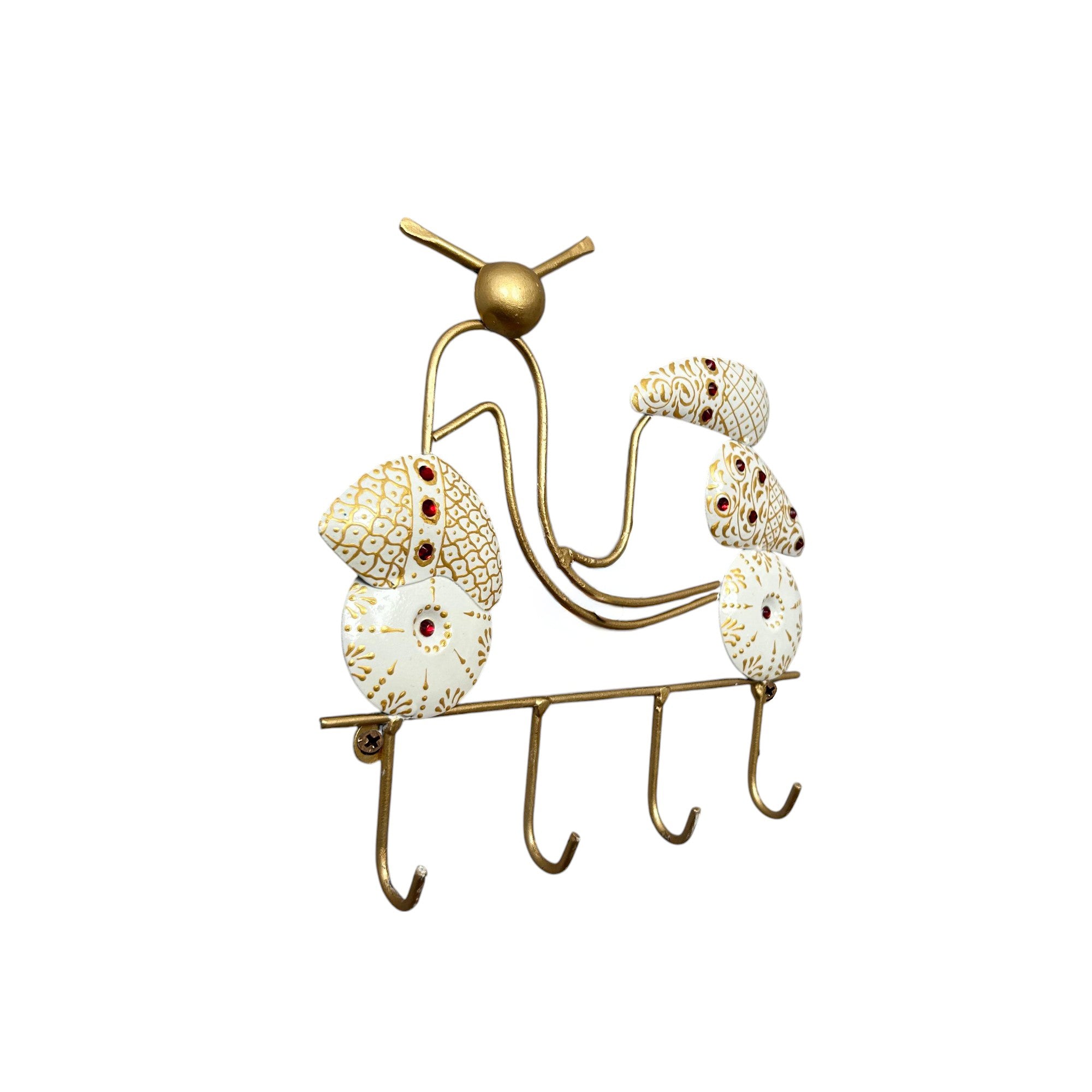 Handcrafted Scooter Shape Metal Key Holder | 4-Hook Wall Hanging Key Stand image