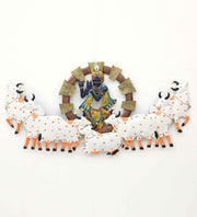 Lord krishna With Cow Back Light Spiritual Metallic Wall Art