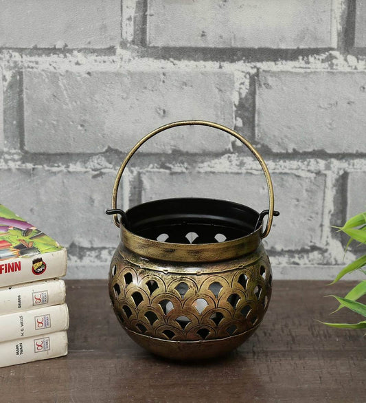 Brown Brass Finish Table Tea Light Holder