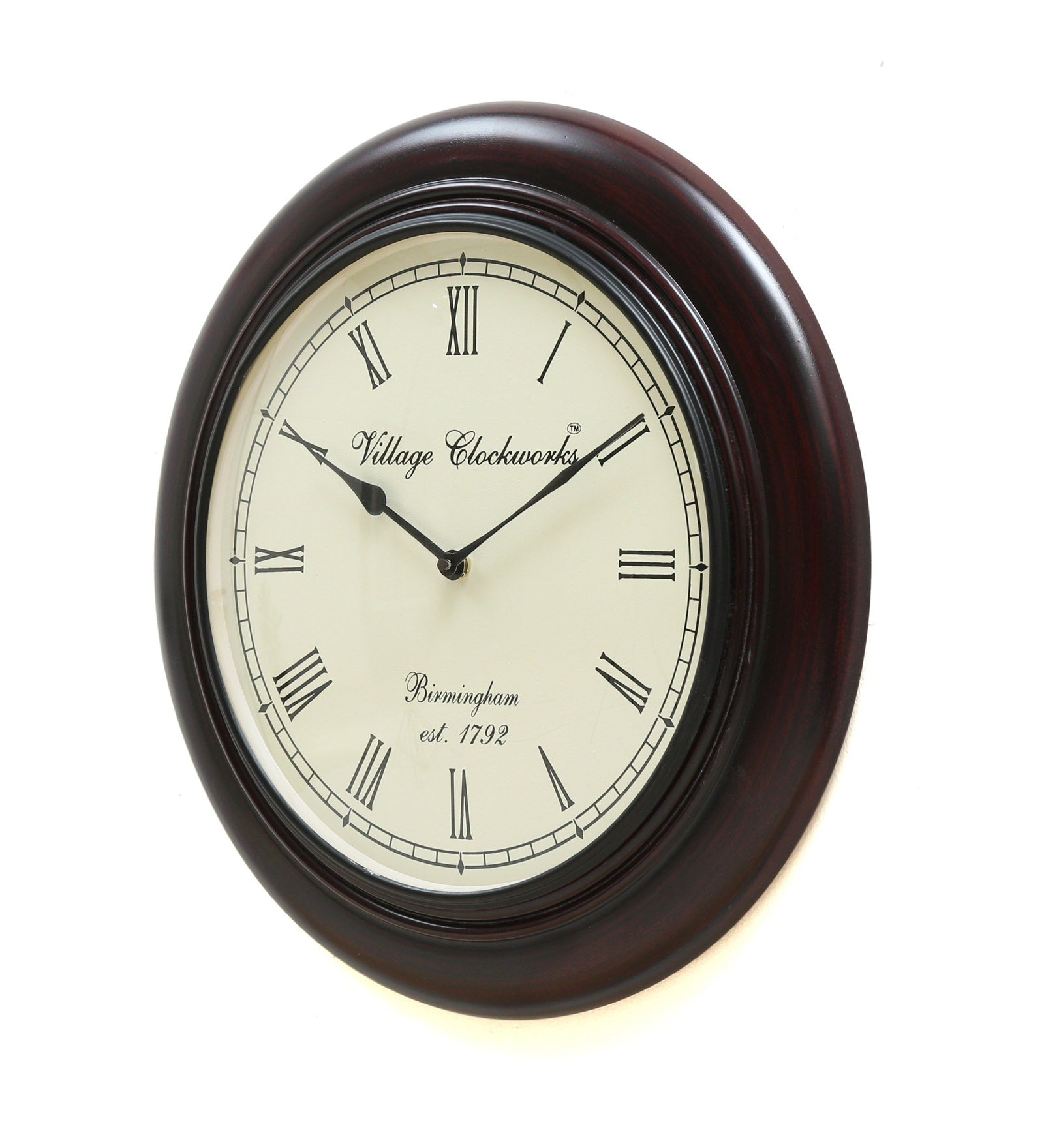 Brown Brass Round Analog Antique Wall Clock image