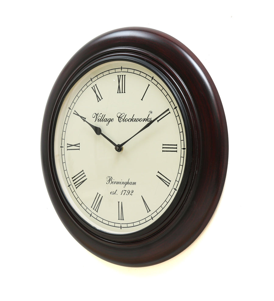 Brown Brass Round Analog Antique Wall Clock