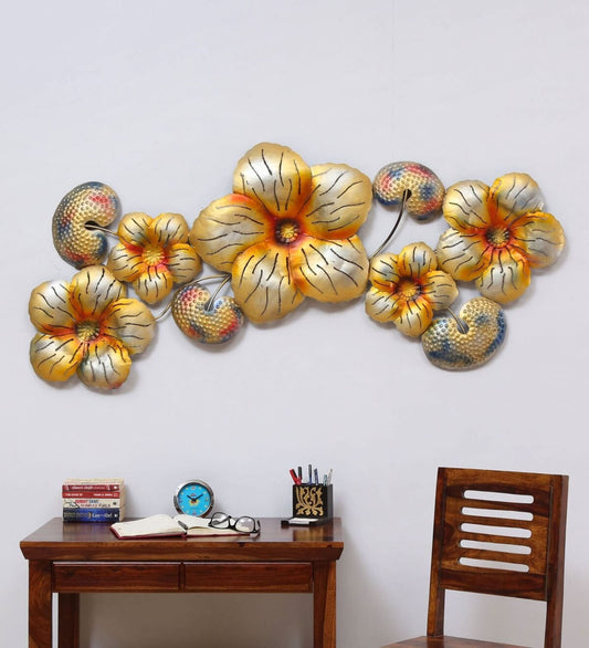 Gold Iron Big Flower Metal Wall Art