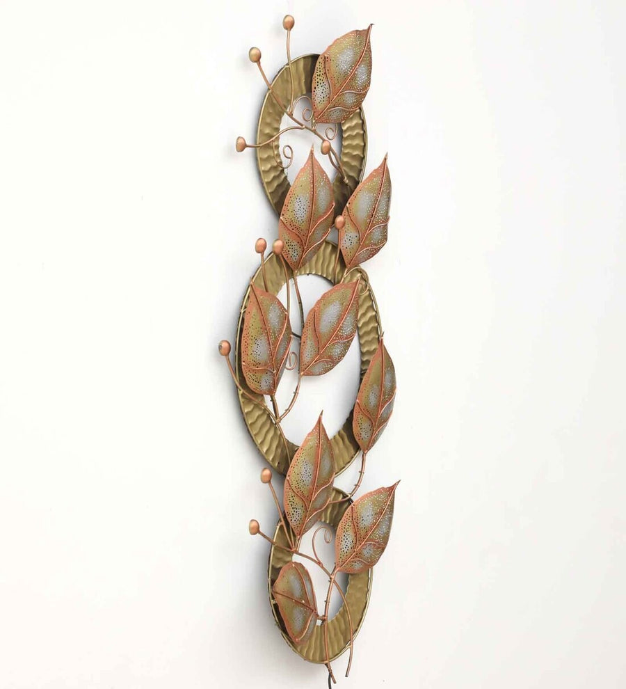 Circular Leafy Multicolor Metal Led Wall Art