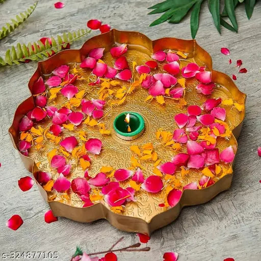 Gold Moon Morden Lotus Urli Bowl Urli Pot Floting Urli Dewali Decor Weeding Decor Urli For Haldi Set