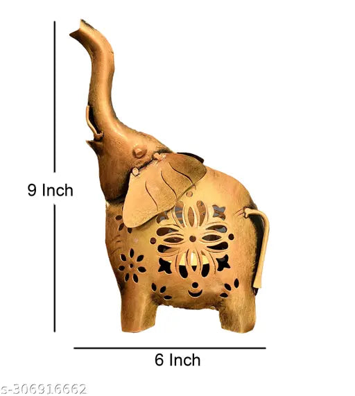Kraphy Metal Tea Light Candle Holder for Home Décor Elephant Design