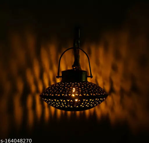 Kraphy Metal Wall Art Dhoop Degachi and candle Holder Wall Hanging With Wall Bracket And Bells