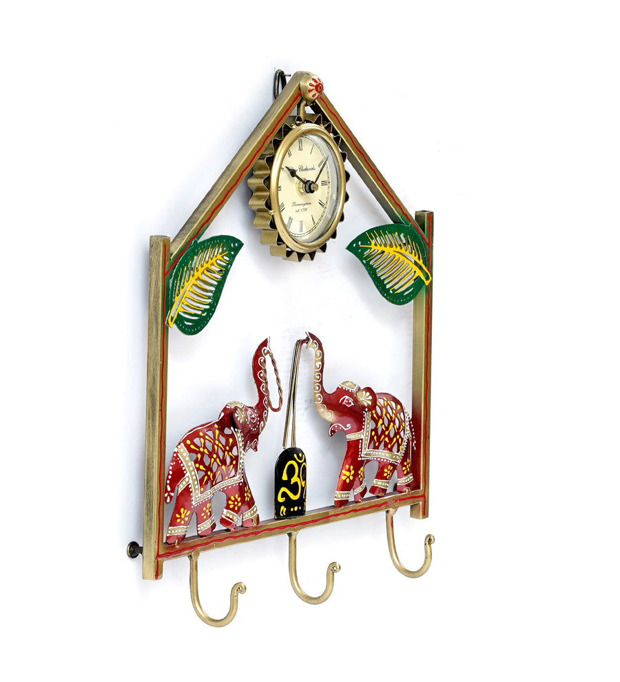 Elephant Multicolour Iron Key Holder