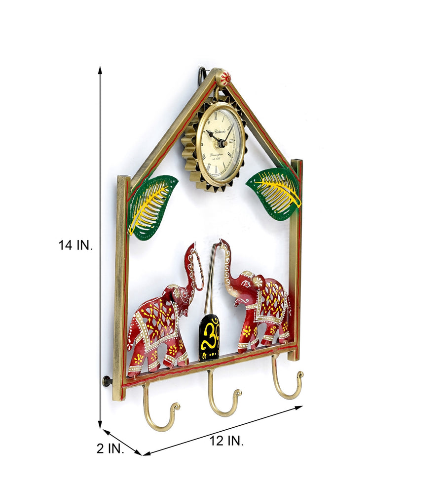 Elephant Multicolour Iron Key Holder