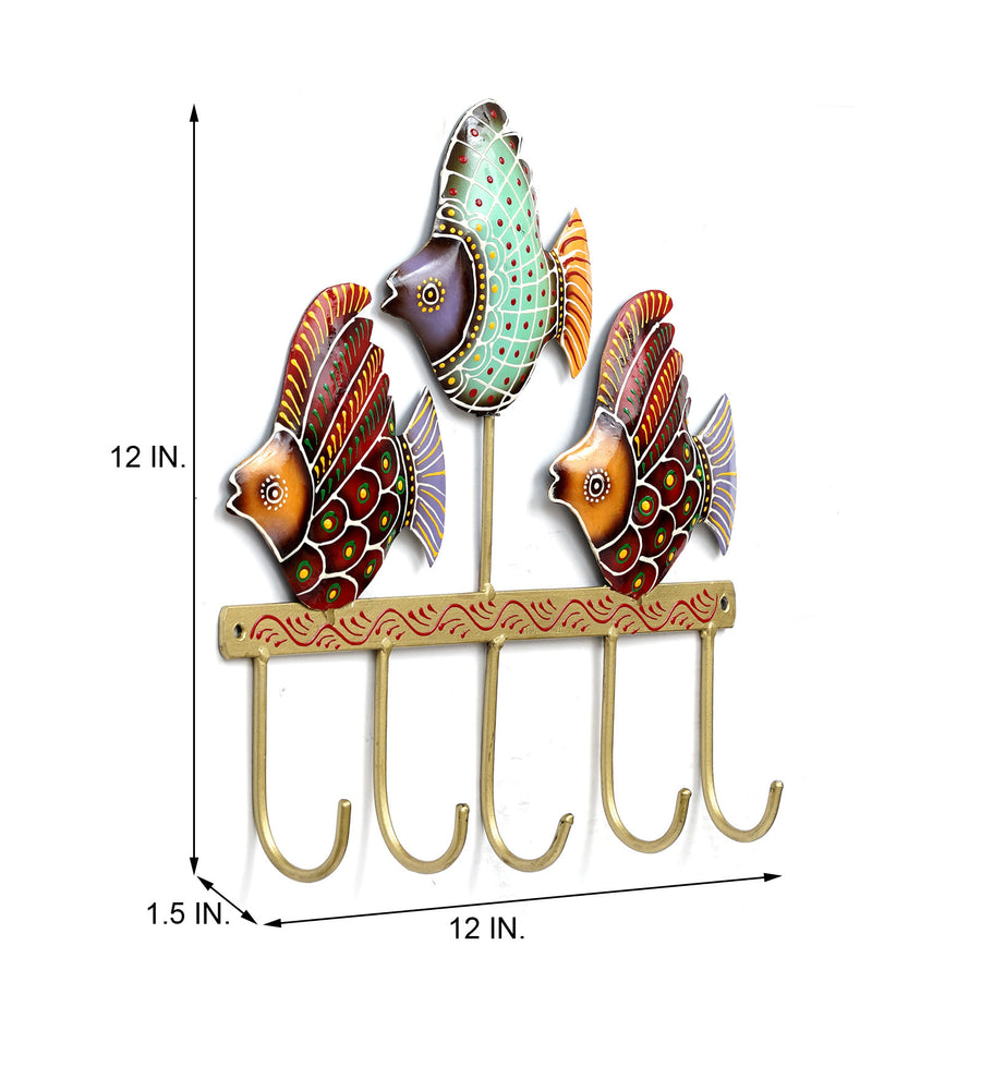 Fish Multicolour Iron Key Holder