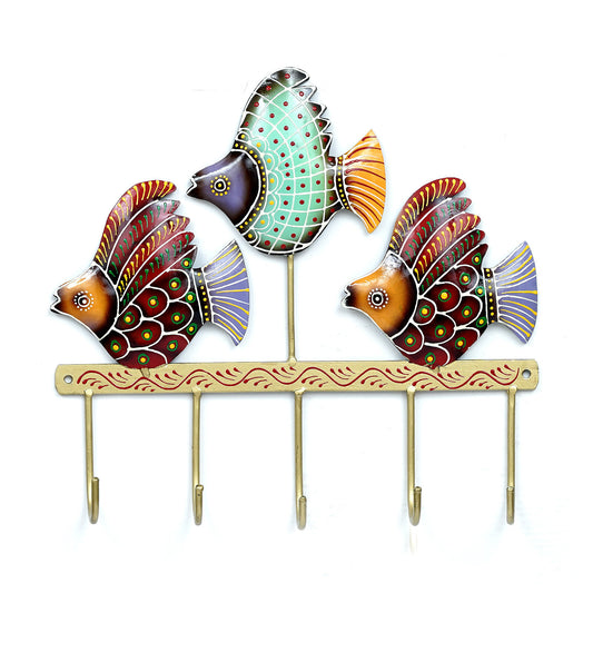 Fish Multicolour Iron Key Holder