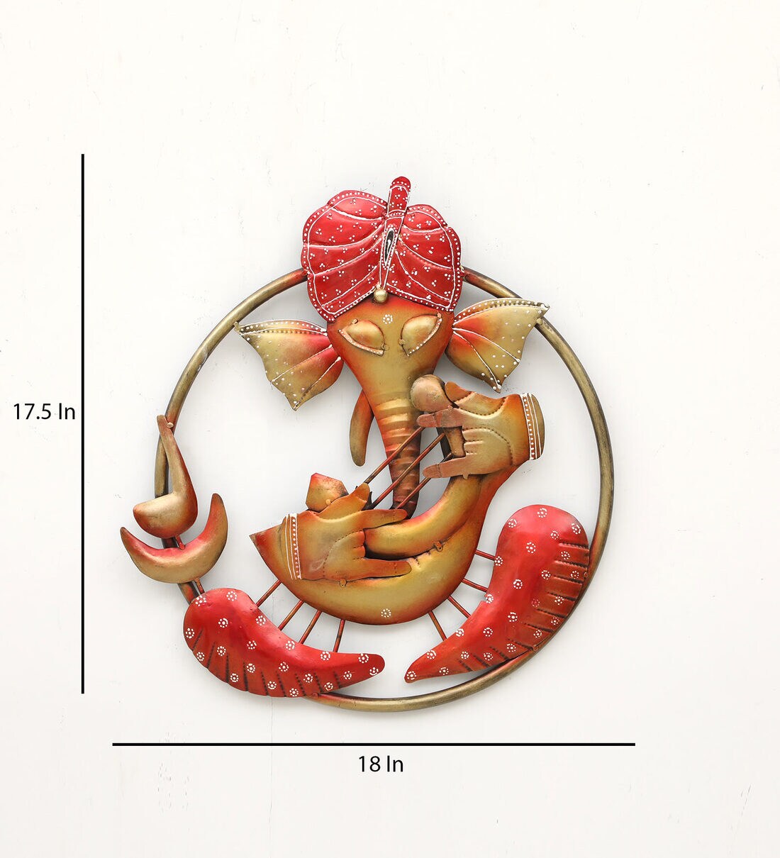 Ganesha Vadak Multicolor Metal Wall Art image