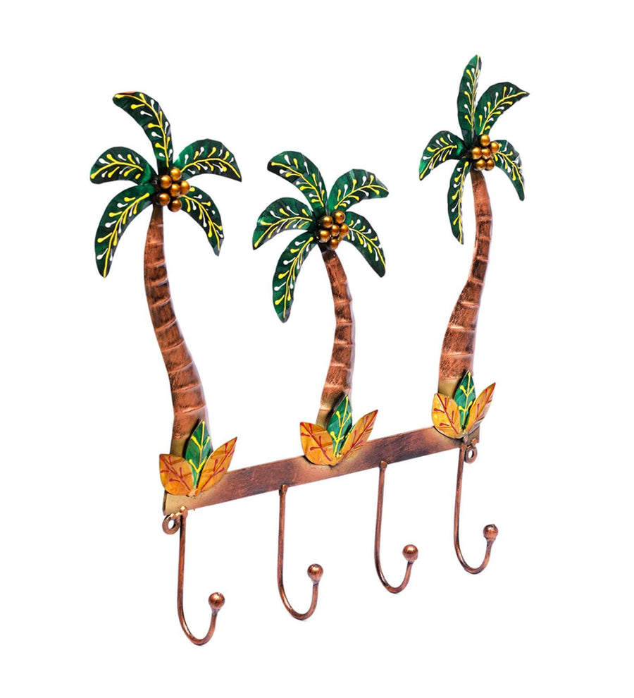 Green Metal Palm Tree Key Holder