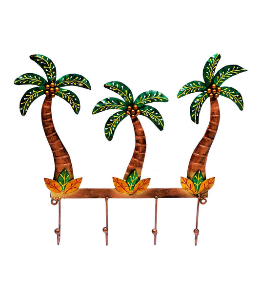 Green Metal Palm Tree Key Holder