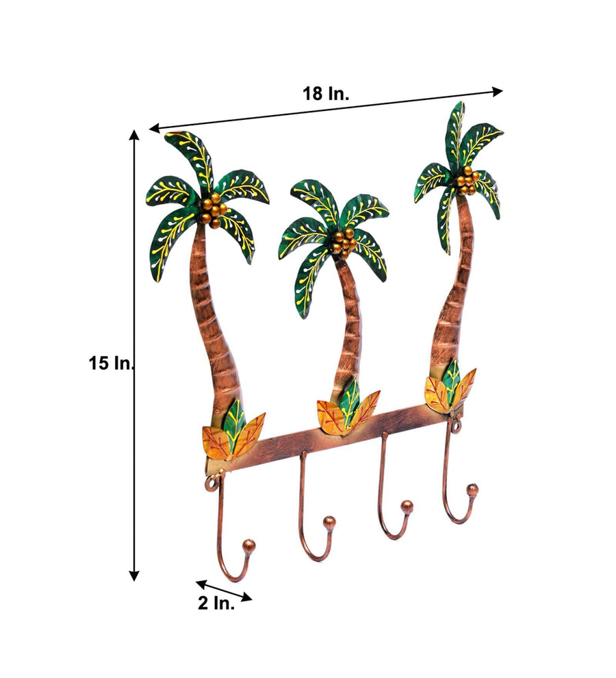 Green Metal Palm Tree Key Holder
