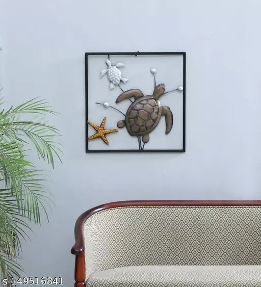 Metal Wall Art Turtle Wealth and Prosperity Vastu Frame