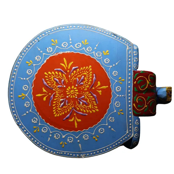 Wooden Elephant Stool With Blue Color