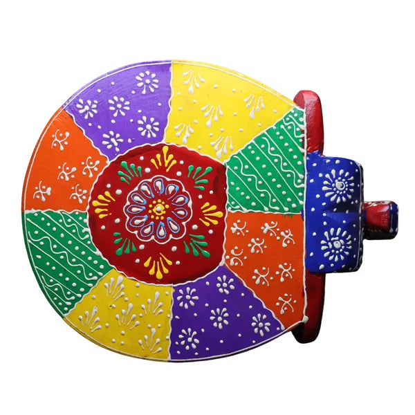 Wooden Elephant Stool With Rad Color