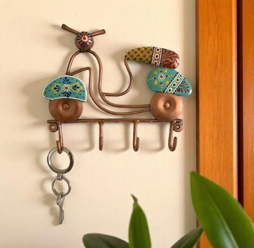 Entryway Organizer Designer Iron Scooter Wall Hook image