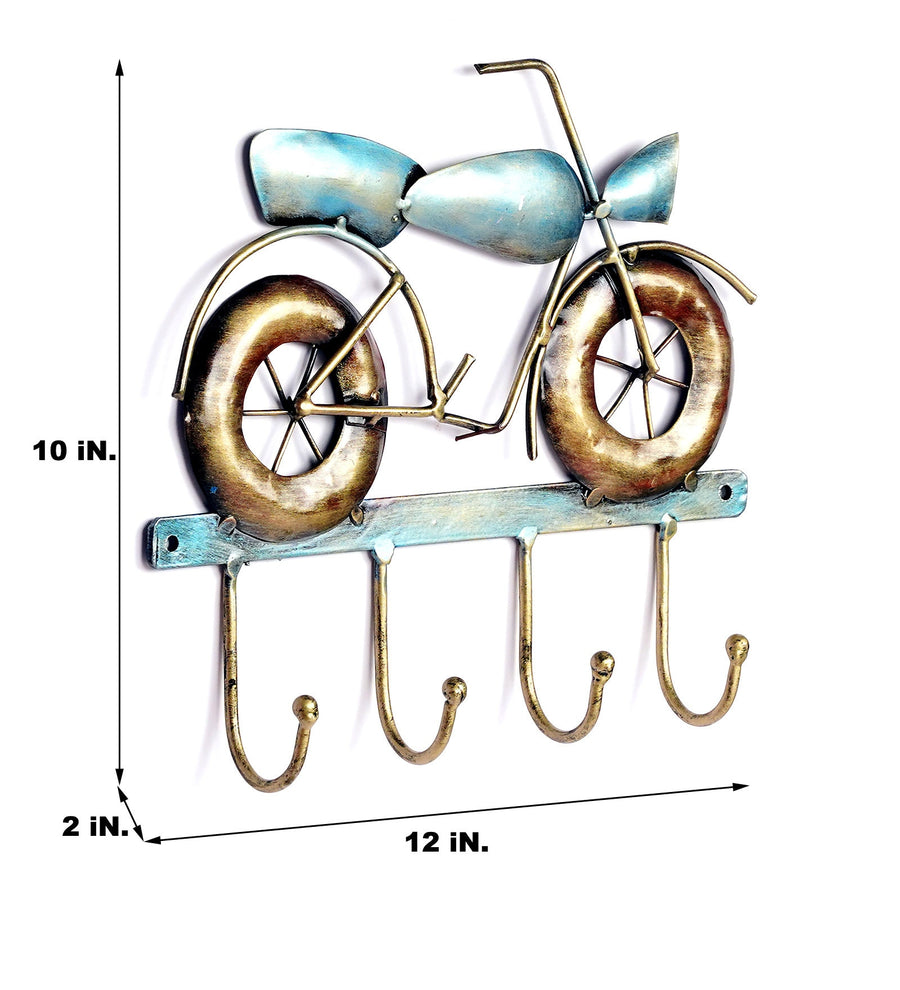 Bike Blue & Gold Iron Key Holder
