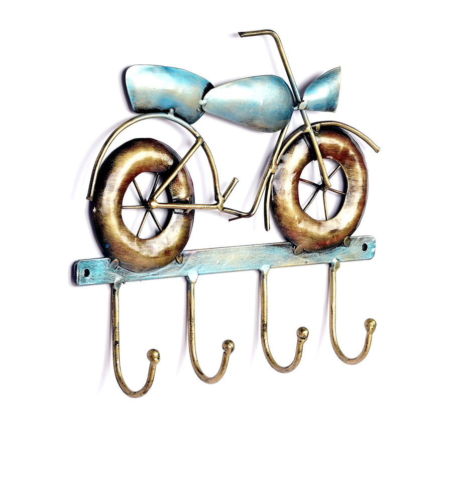 Bike Blue & Gold Iron Key Holder