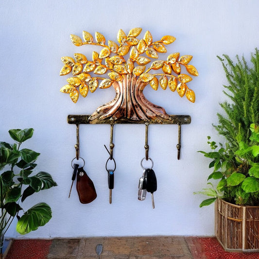 Tree Golden Iron Key Holder