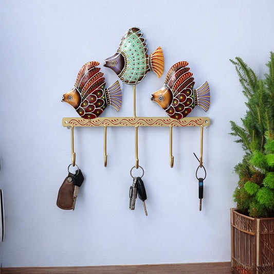 Fish Multicolour Iron Key Holder