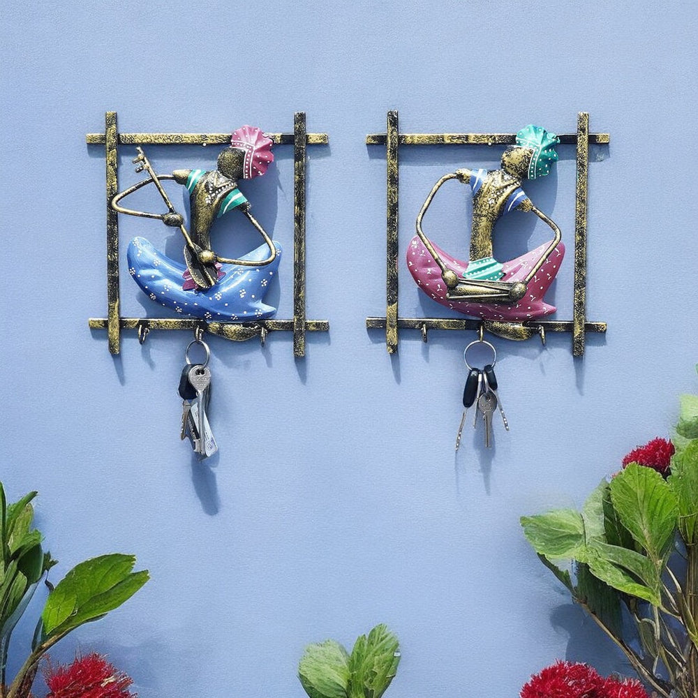 Musician Handpainted Hanger Set Of Two Key Holder