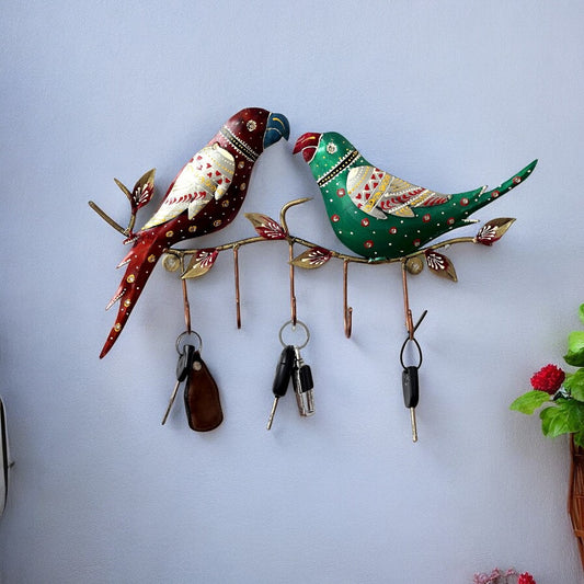 Parrot Multicolour Iron Key Holder