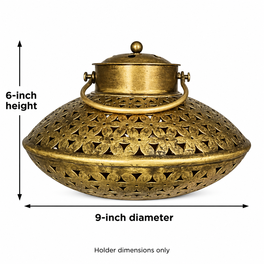 Kraphy Metal Wall Art Dhoop Degachi and candle Holder Wall Hanging With Wall Bracket And Bells